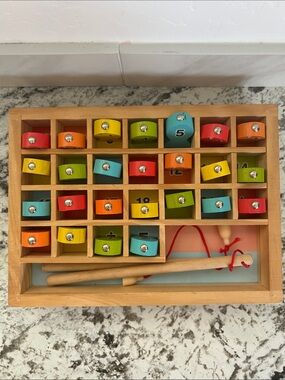 Wooden Colorful Counting and Math Fishing Game